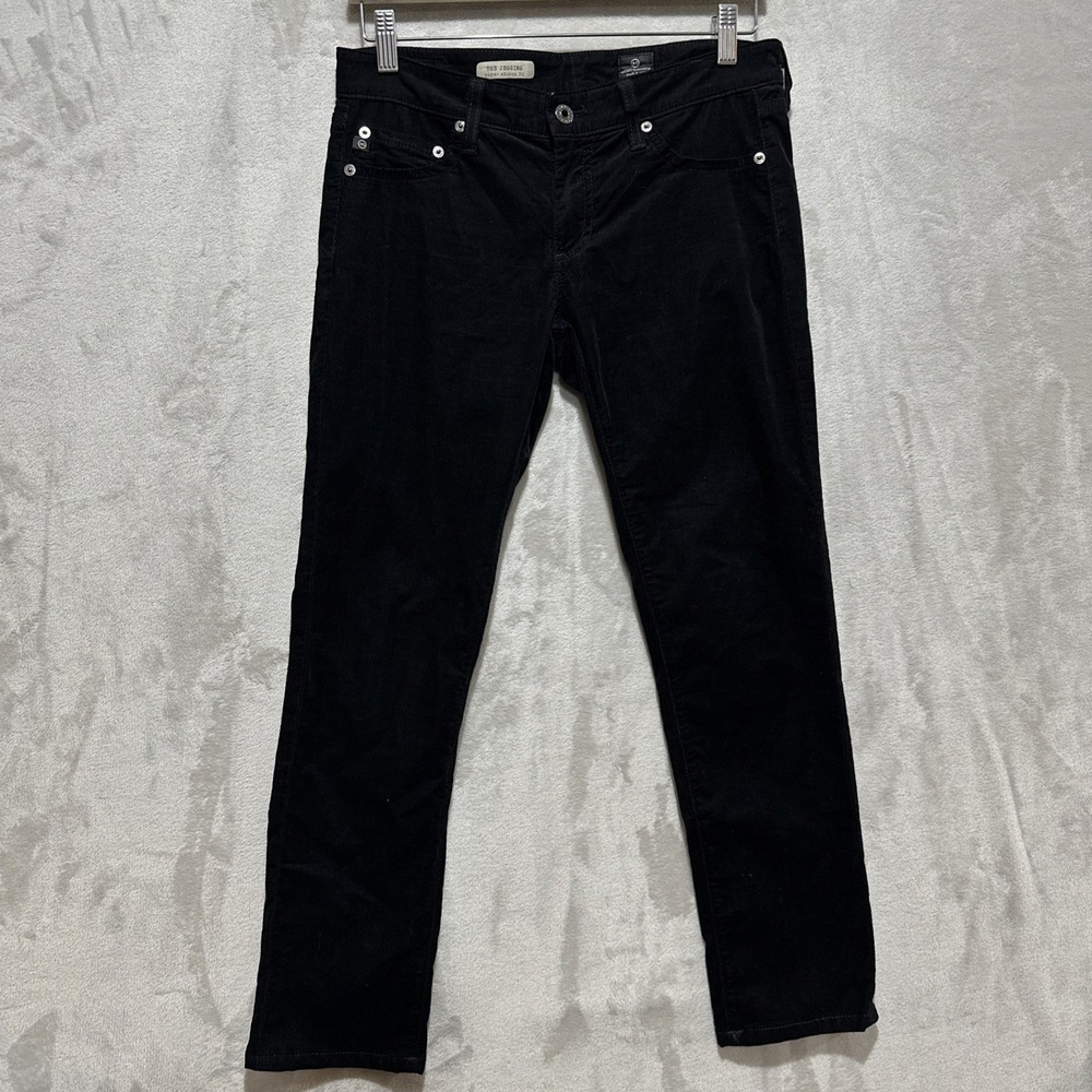 Adriana Goldschmied Velour The Jeggings Skinny Fit Pants Women's 28 Black Pocket